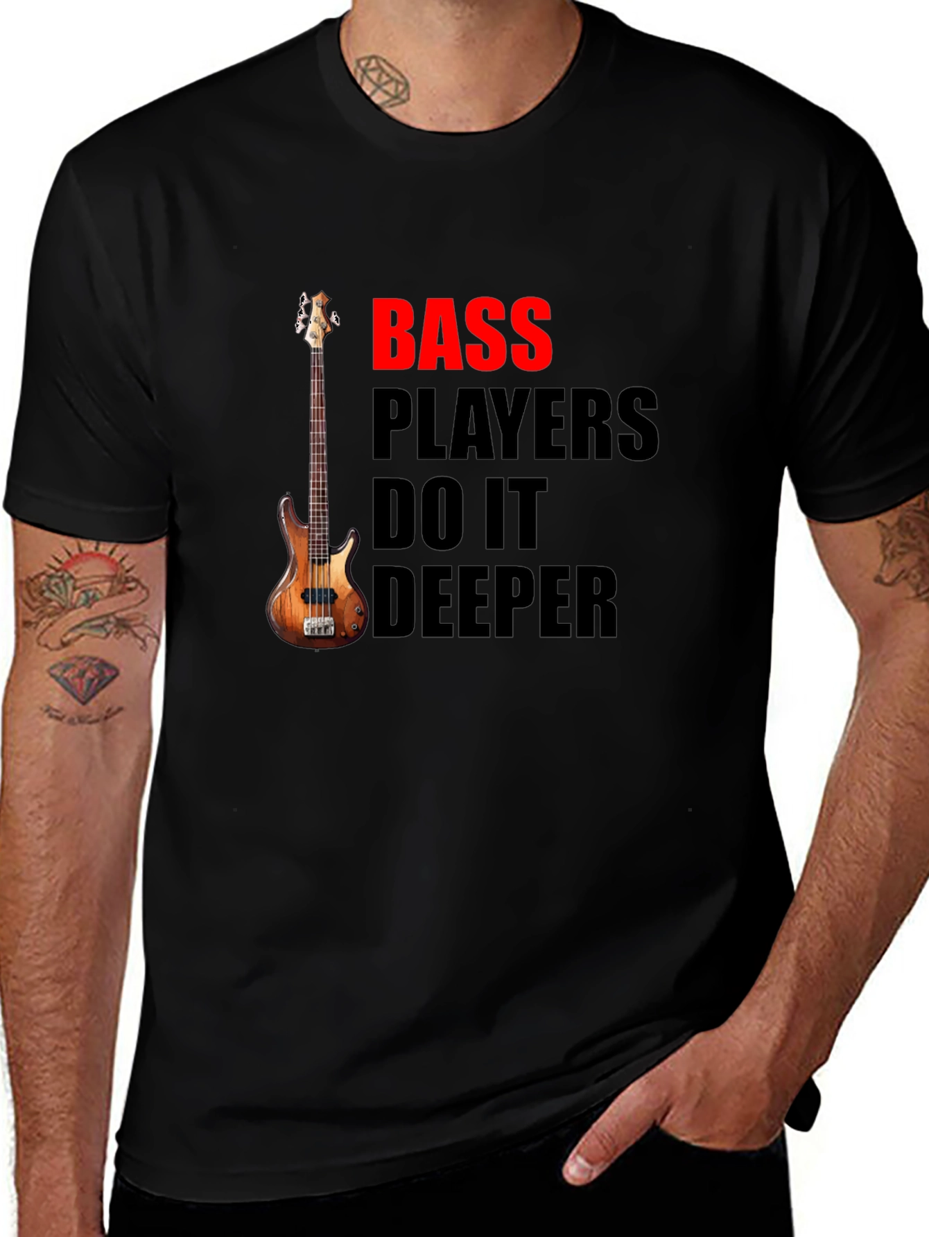 Bass Players Do It Deeper Black T-Shirt
