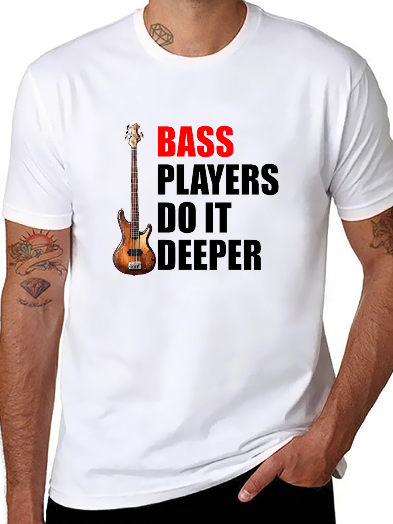 Bass Players Do It Deeper Black T-Shirt