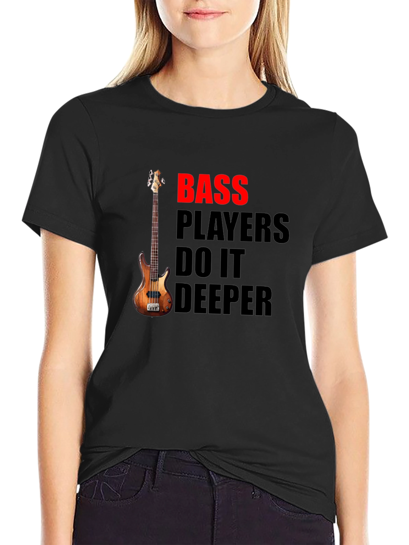 Bass Players Do It Deeper Black T-Shirt