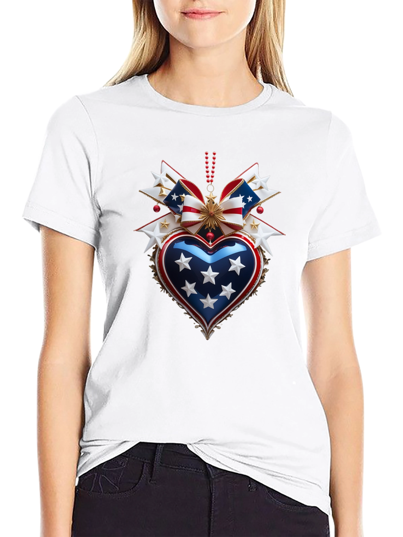 Patriotic Heart T-Shirt - USA Pride