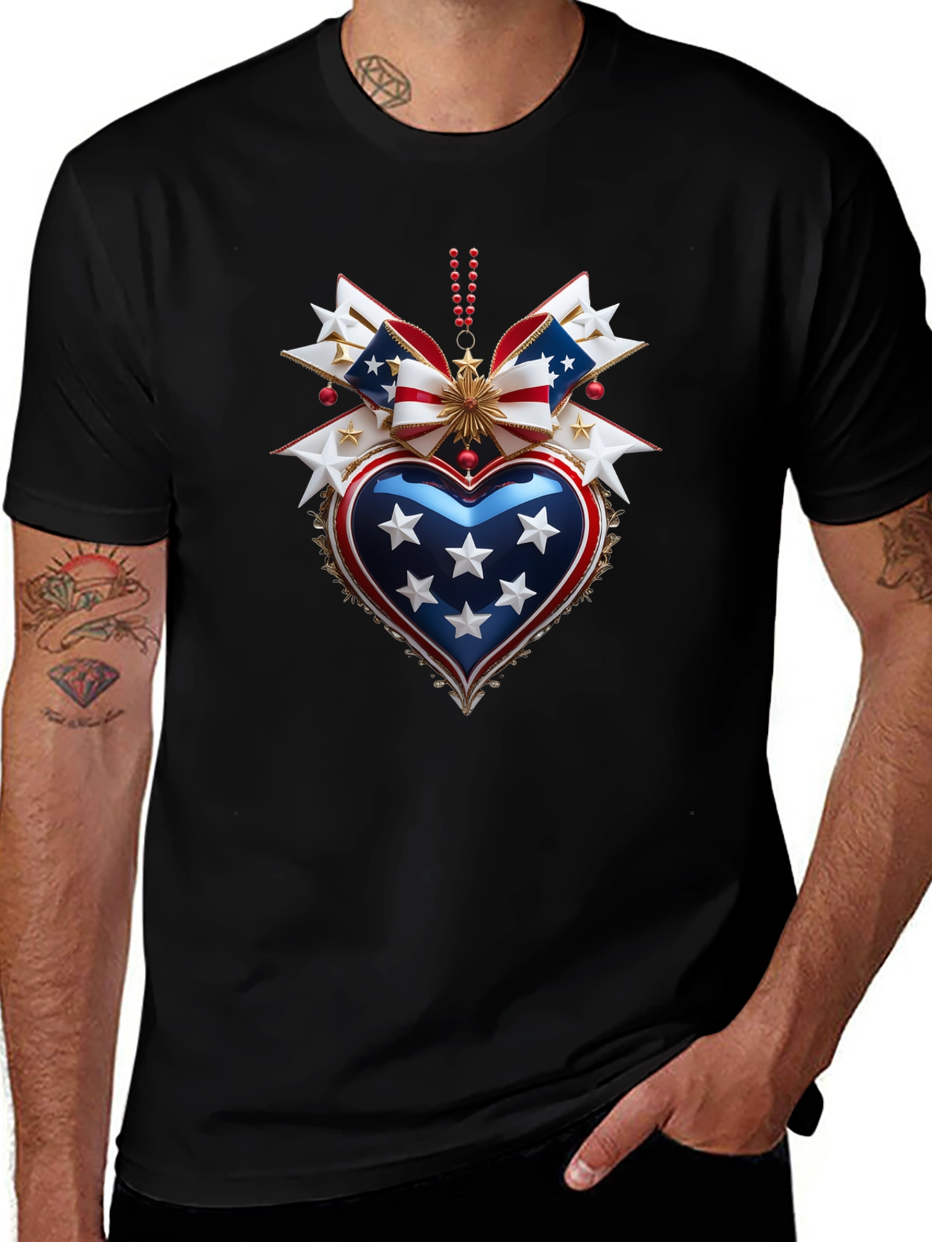 Patriotic Heart T-Shirt - USA Pride