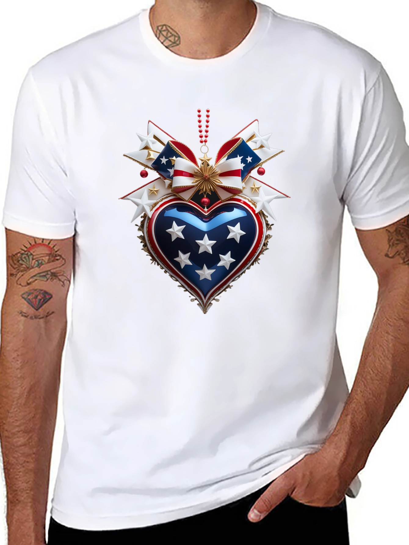 Patriotic Heart T-Shirt - USA Pride