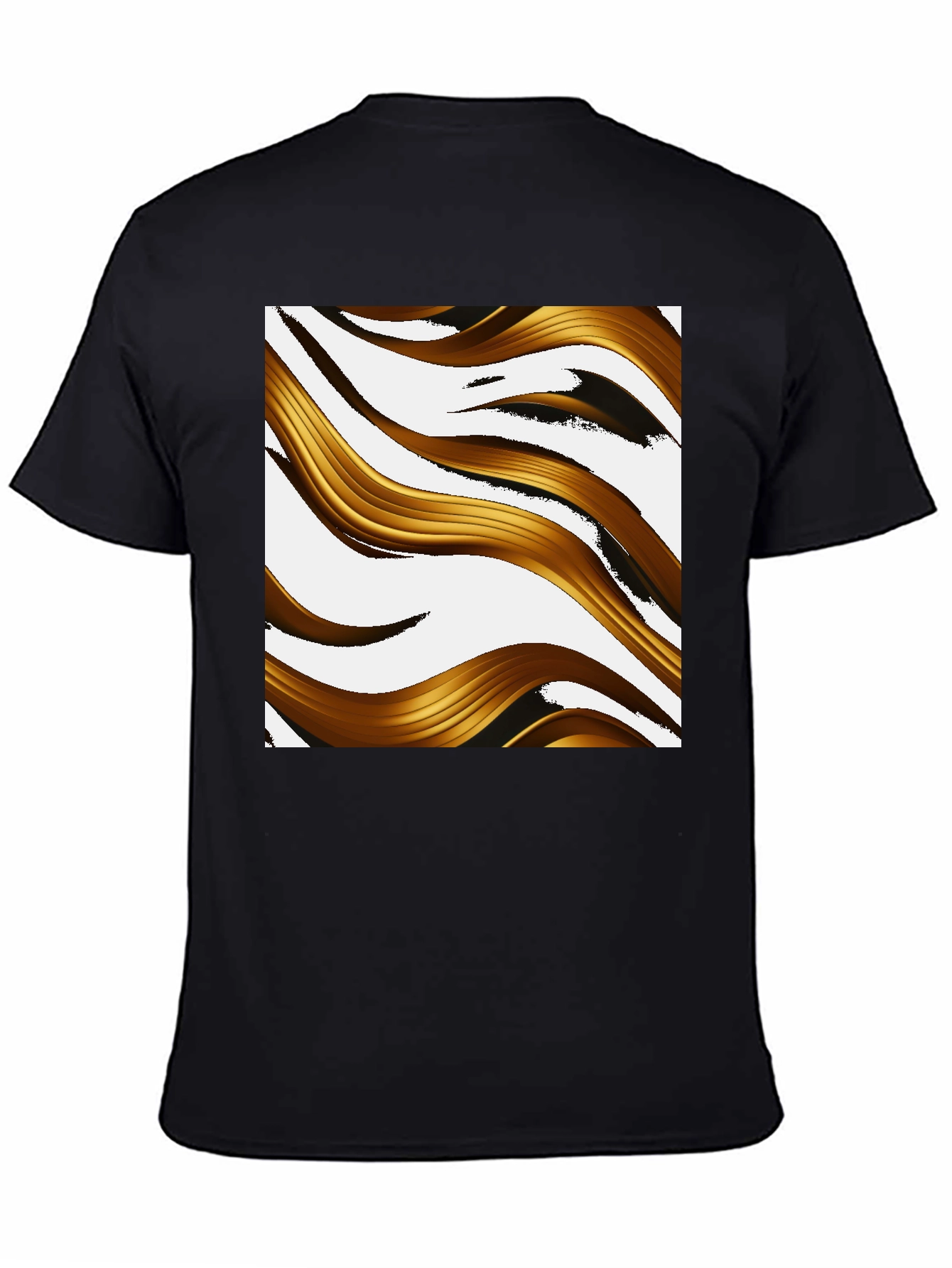 Abstract Golden Wave Graphic T-Shirt - Modern Design