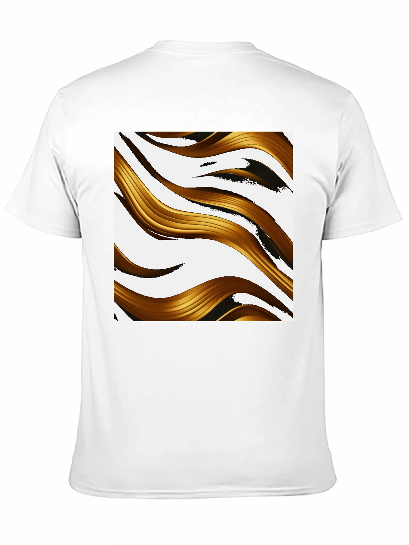 Abstract Golden Wave Graphic T-Shirt - Modern Design