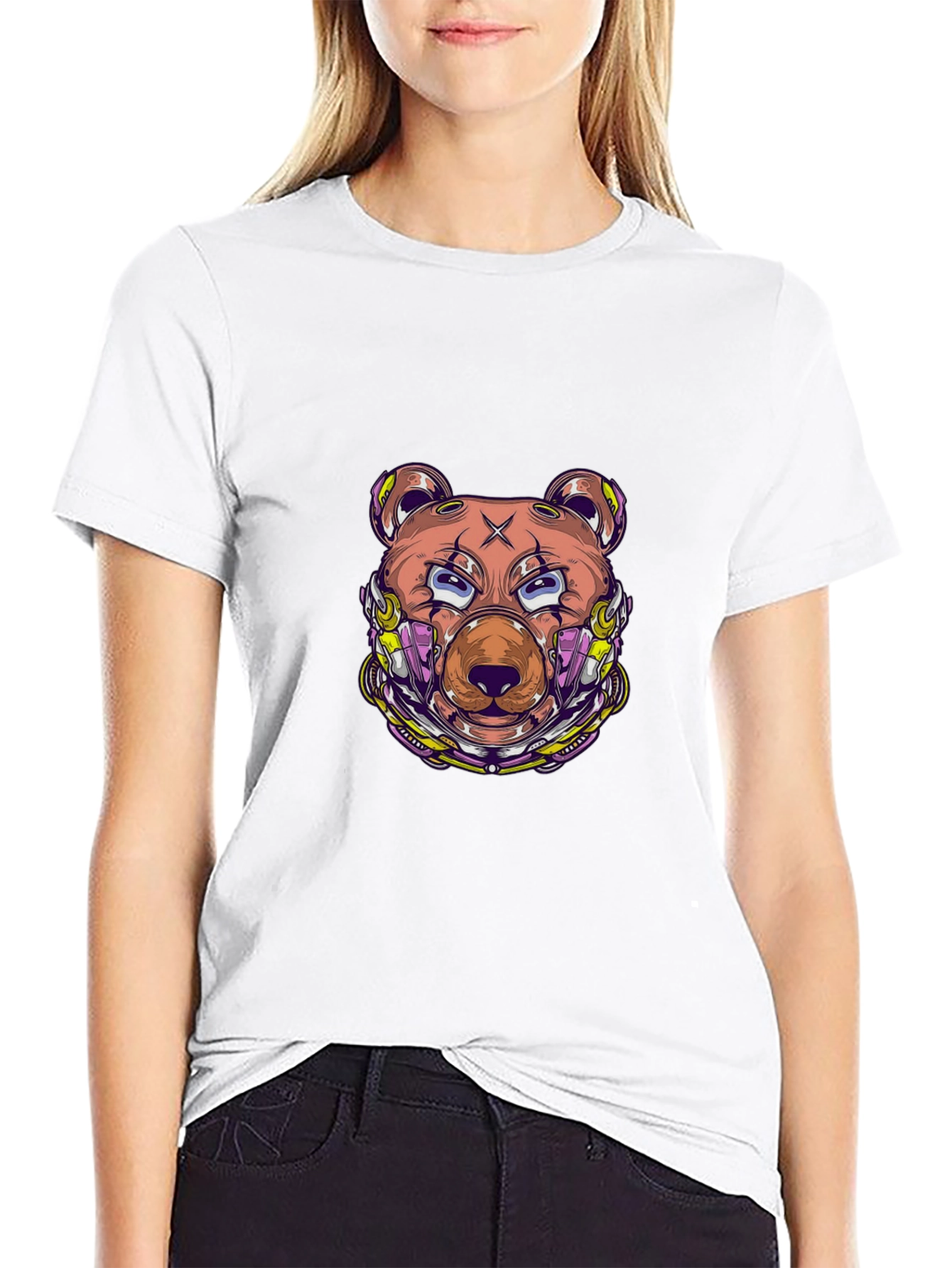 Cyberpunk Bear Graphic Tee - Modern Streetwear
