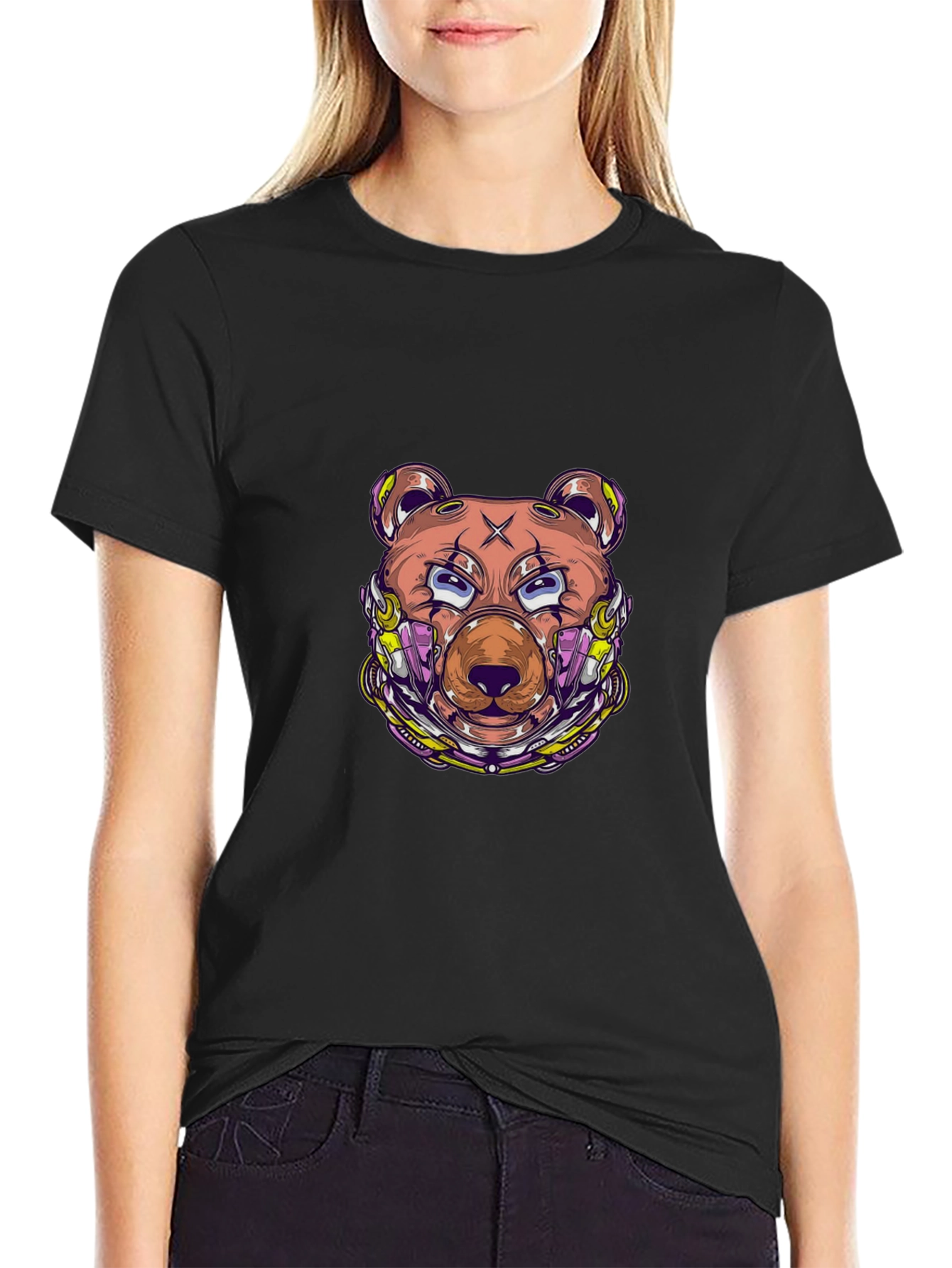 Cyberpunk Bear Graphic Tee - Modern Streetwear