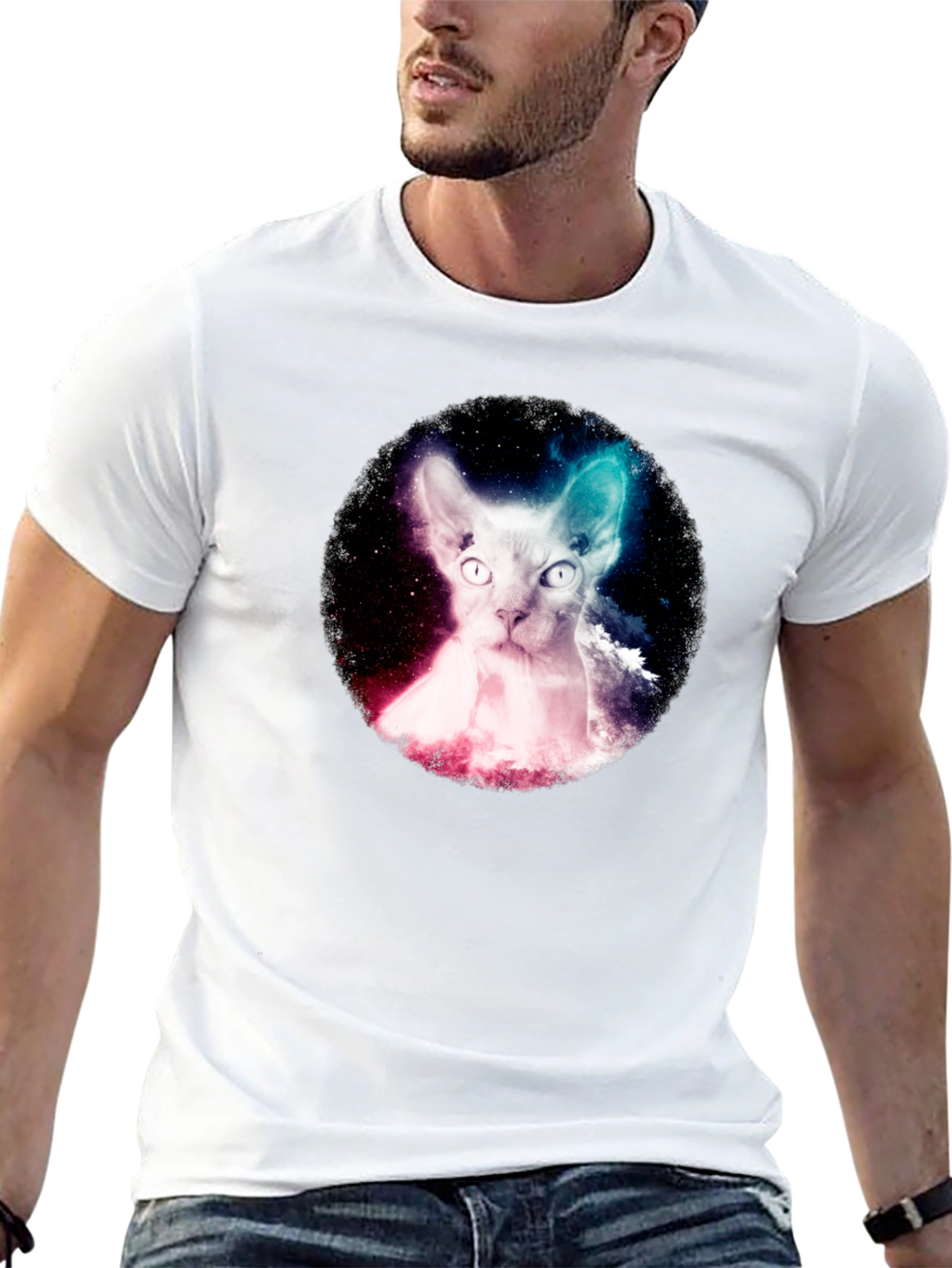 Cosmic Cat Graphic T-Shirt
