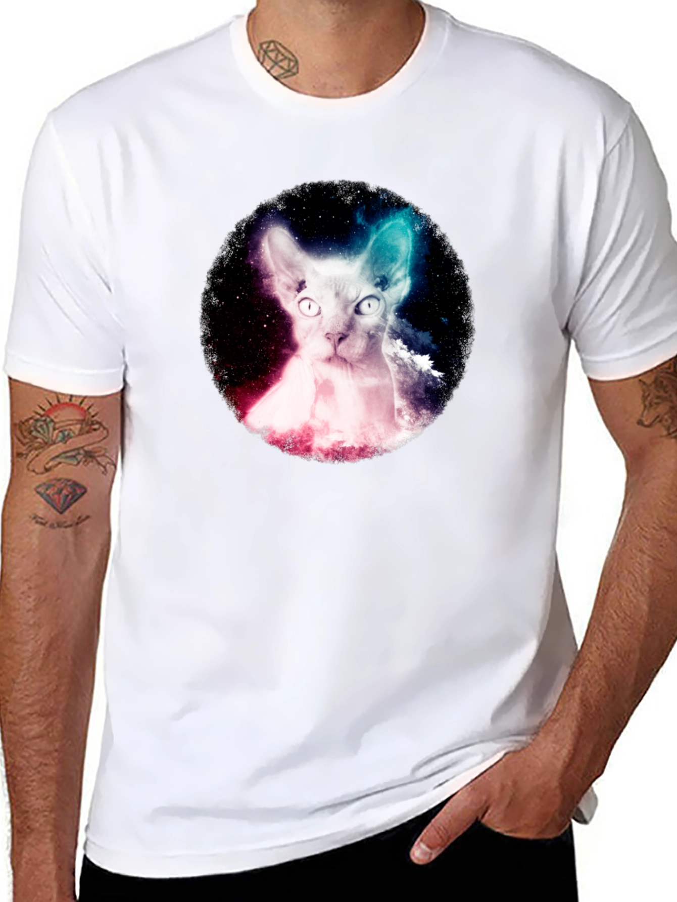 Cosmic Cat Graphic T-Shirt