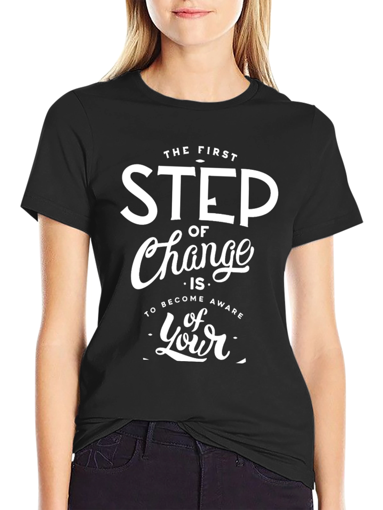 Inspirational Step of Change Black T-Shirt