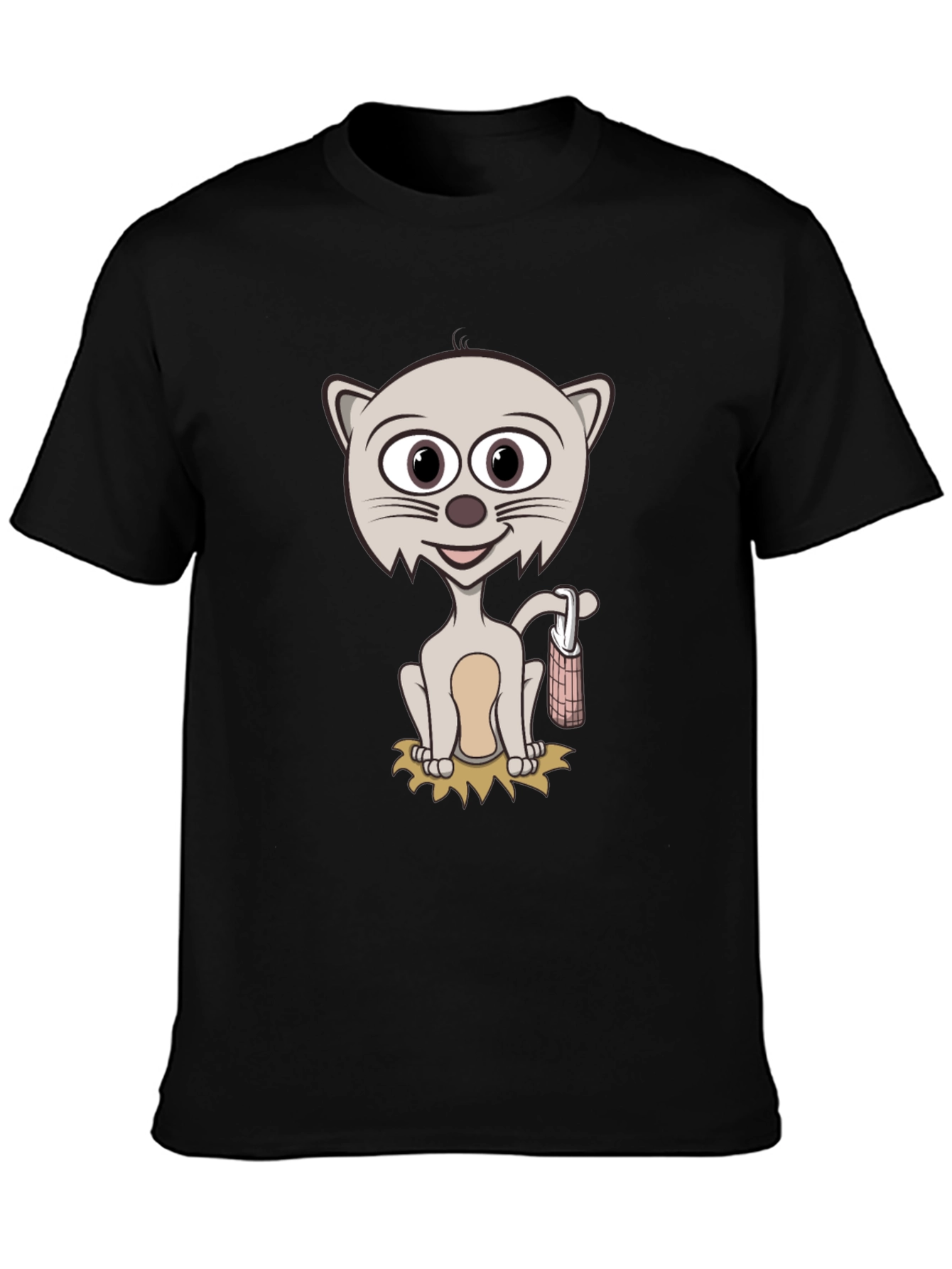 Cartoon Cat T-Shirt - Novelty Graphic Tee