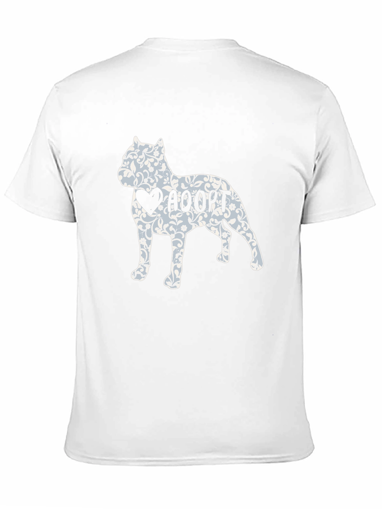 Adopt Dog Tee - Floral Heart Pitbull Design