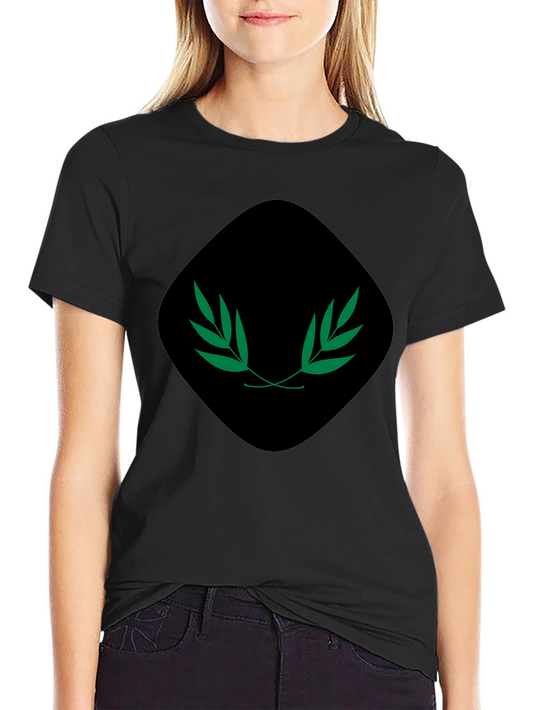 Mens Black Tee with Green Laurel Design