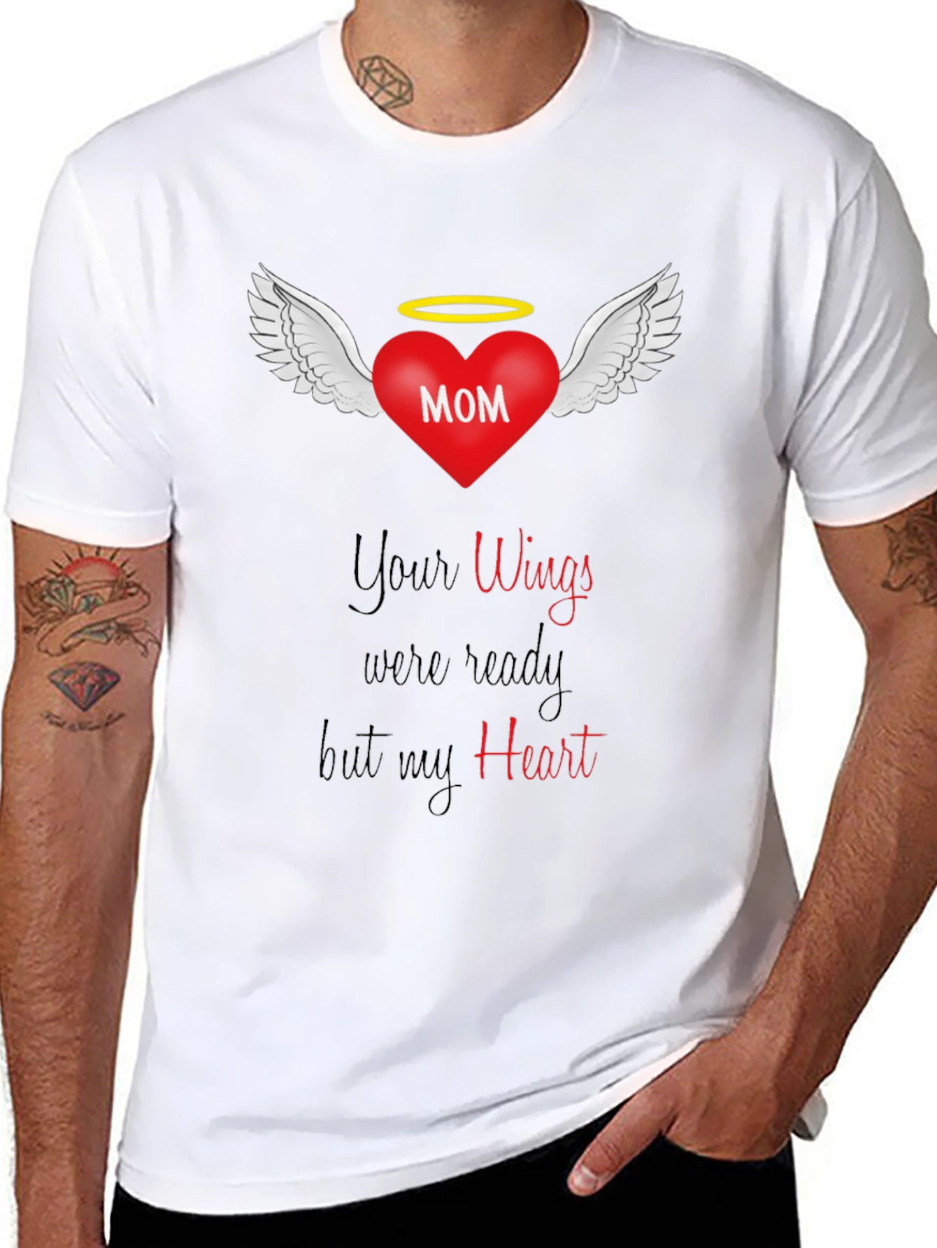 Memorial Mom Wings Heart T-Shirt