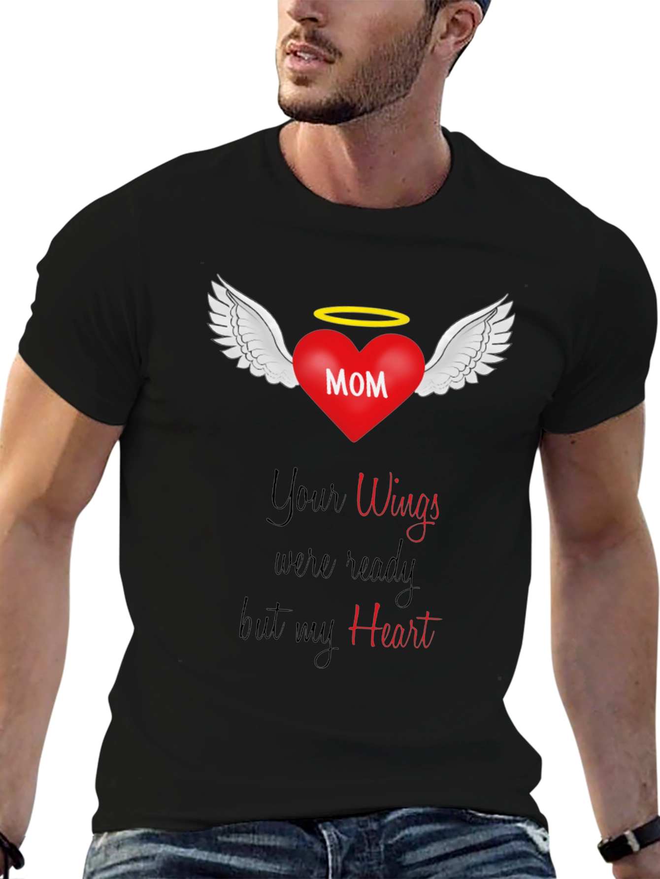 Memorial Mom Wings Heart T-Shirt