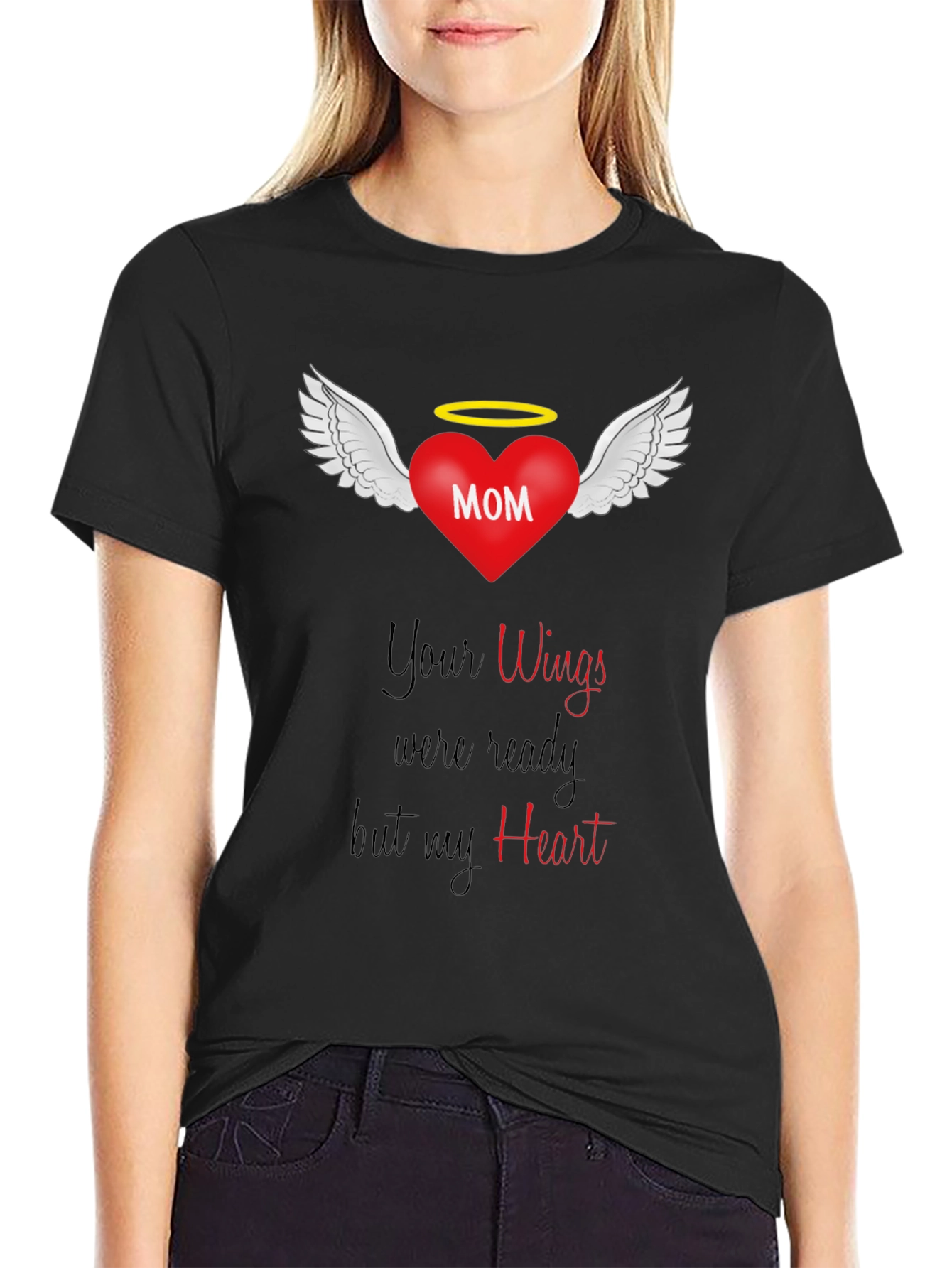 Memorial Mom Wings Heart T-Shirt