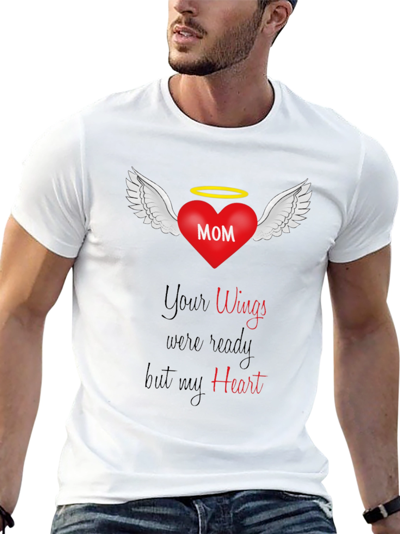 Memorial Mom Wings Heart T-Shirt