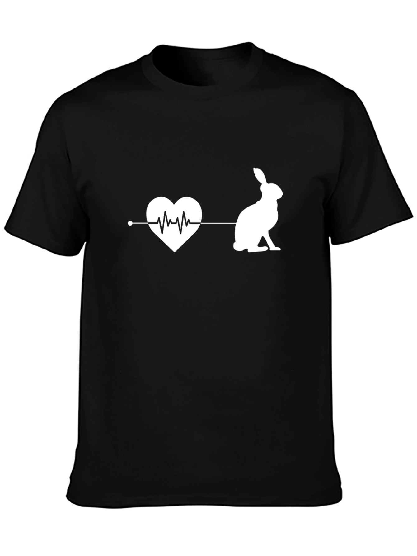 Rabbit Heartbeat Graphic Tee - Soft Cotton Blend