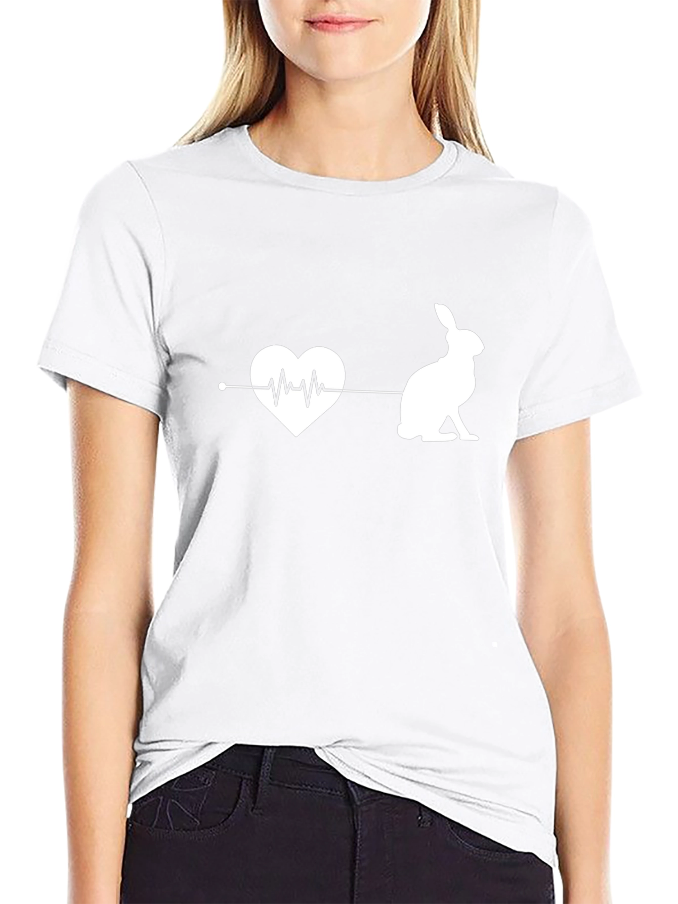 Rabbit Heartbeat Graphic Tee - Soft Cotton Blend