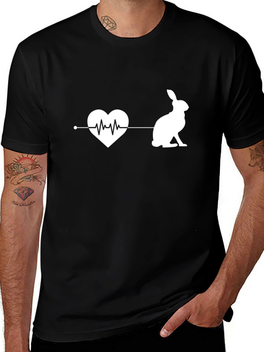 Rabbit Heartbeat Graphic Tee - Soft Cotton Blend