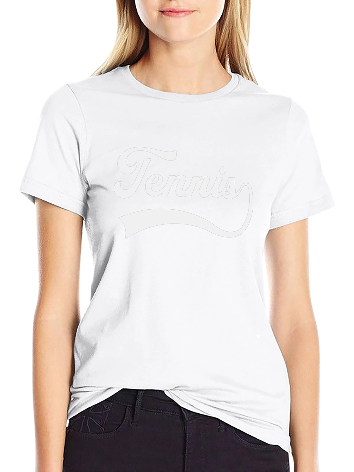 Tennis Graphic Tee - Black Cotton T-Shirt