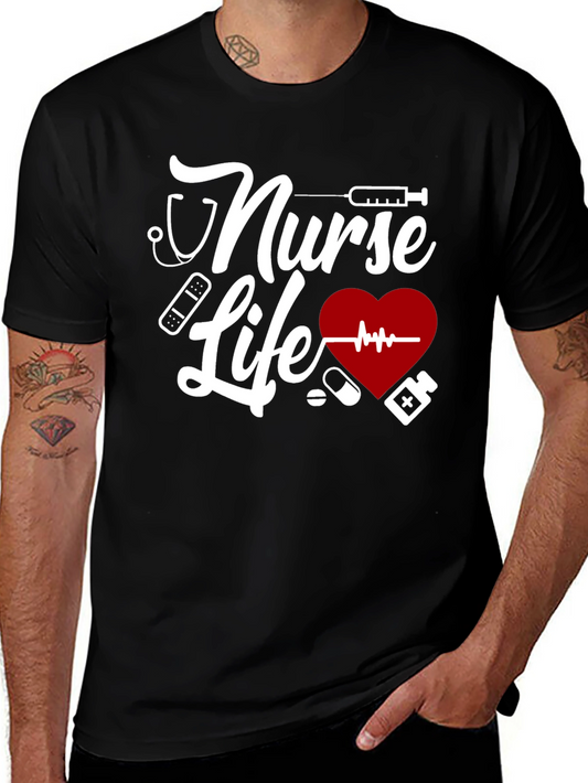 Nurse Life Graphic T-Shirt - Black