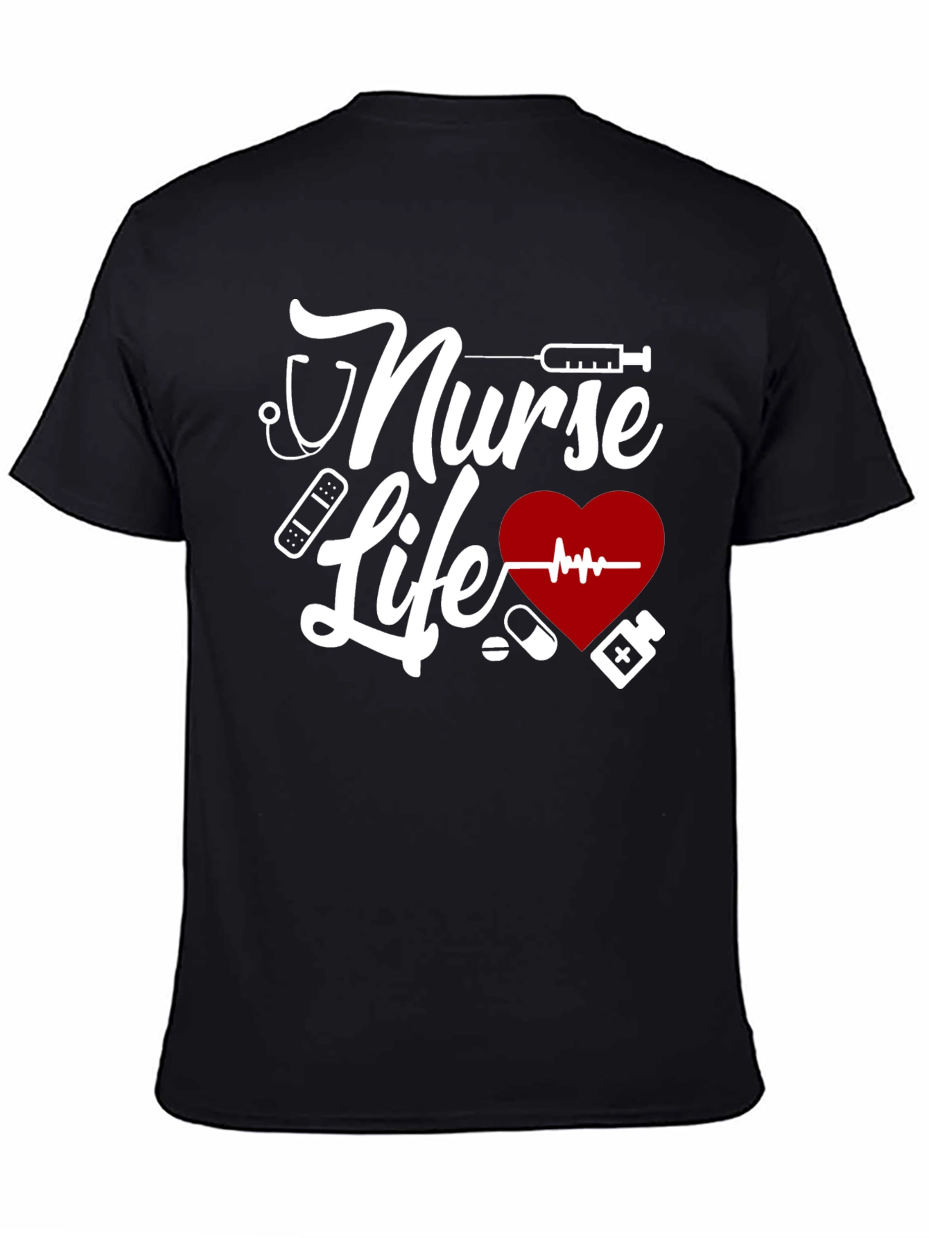 Nurse Life Graphic T-Shirt - Black