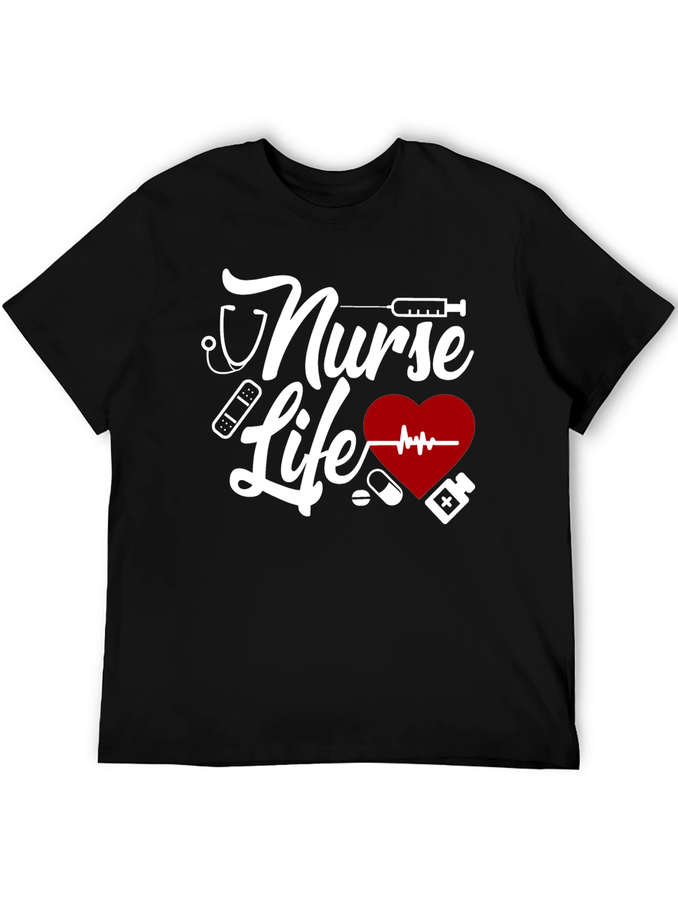 Nurse Life Graphic T-Shirt - Black