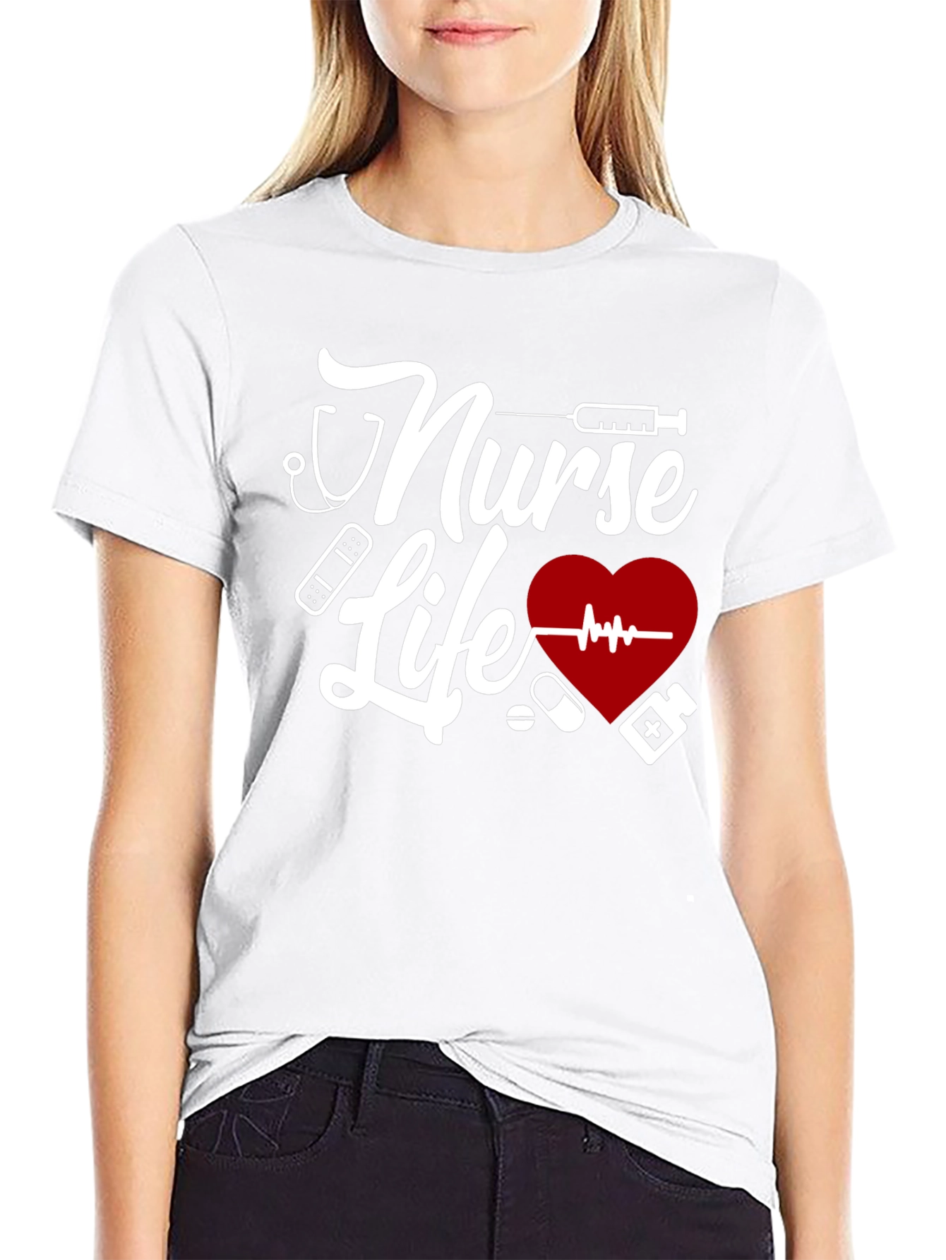 Nurse Life Graphic T-Shirt - Black