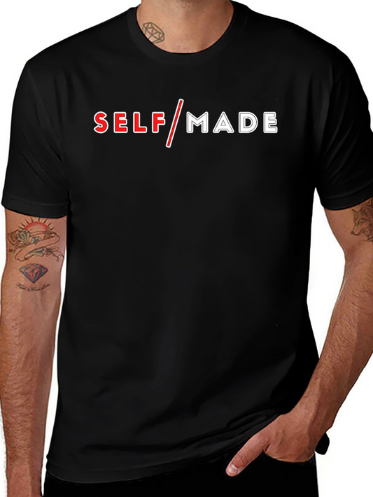 Self Made Graphic Tee - Black Cotton T-Shirt