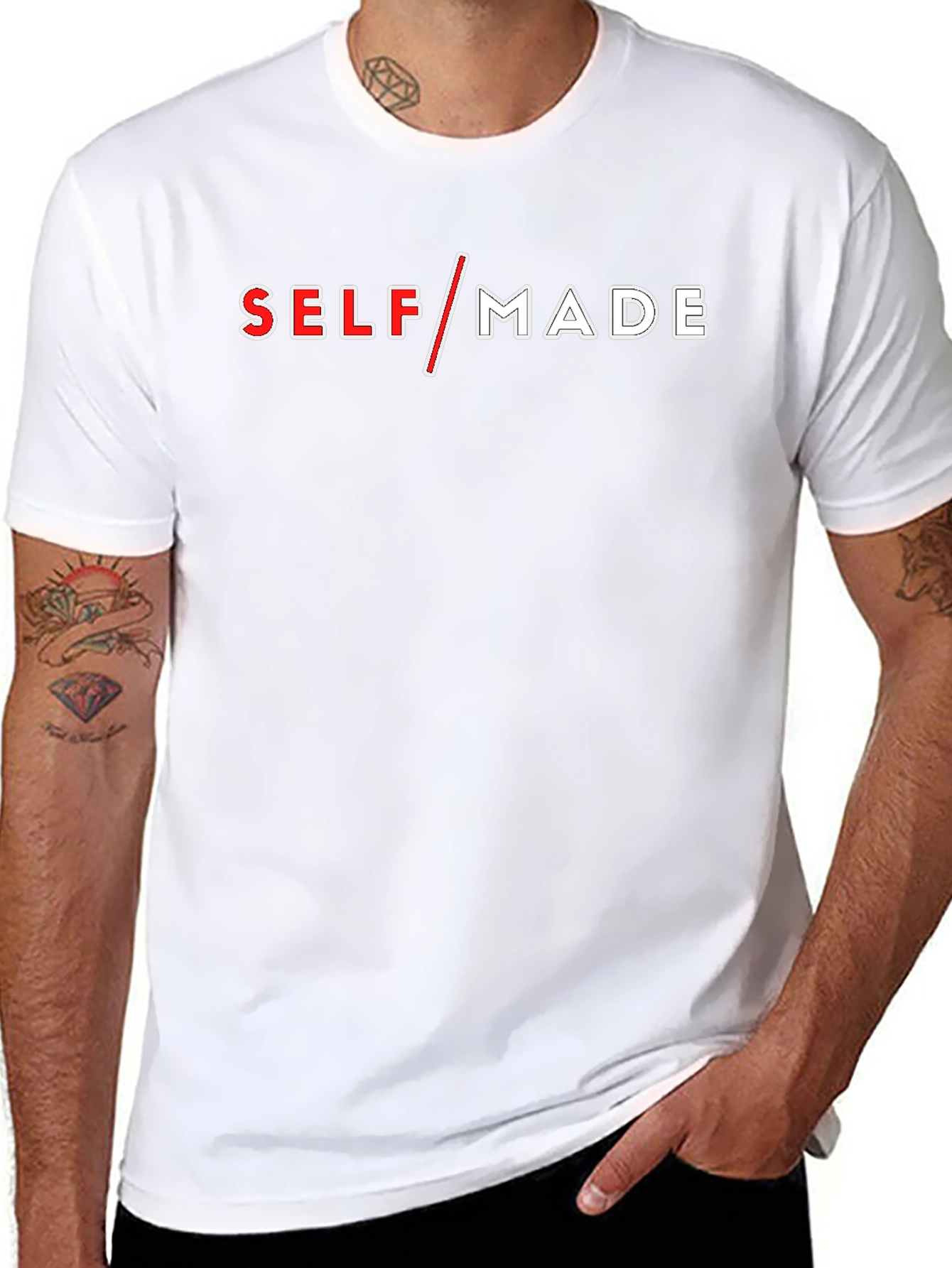 Self Made Graphic Tee - Black Cotton T-Shirt
