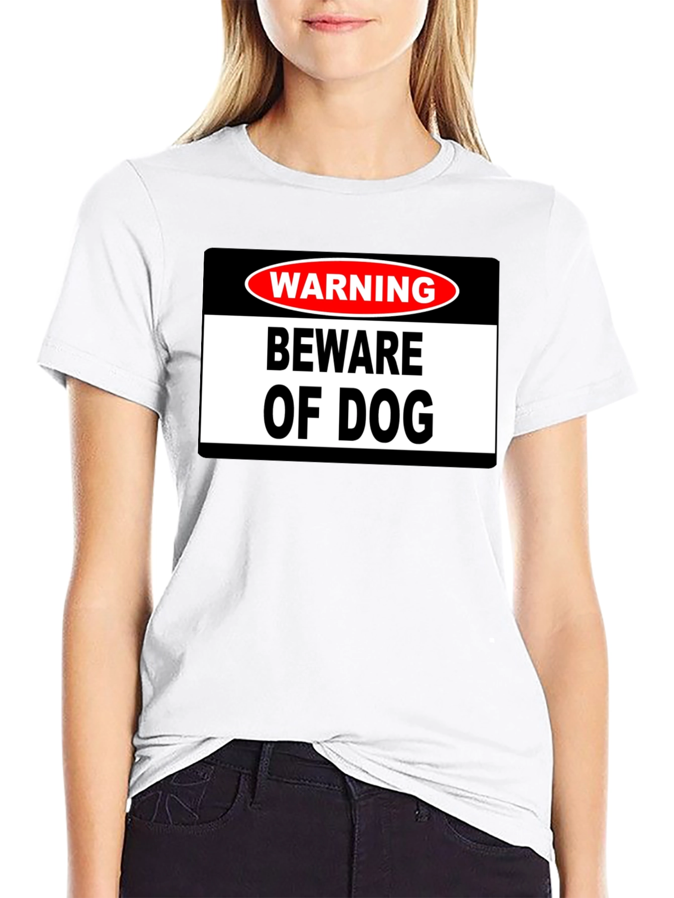 Warning Beware of Dog Graphic T-Shirt