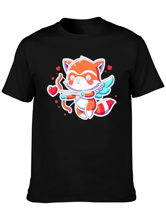 Cupid Raccoon Black T-Shirt