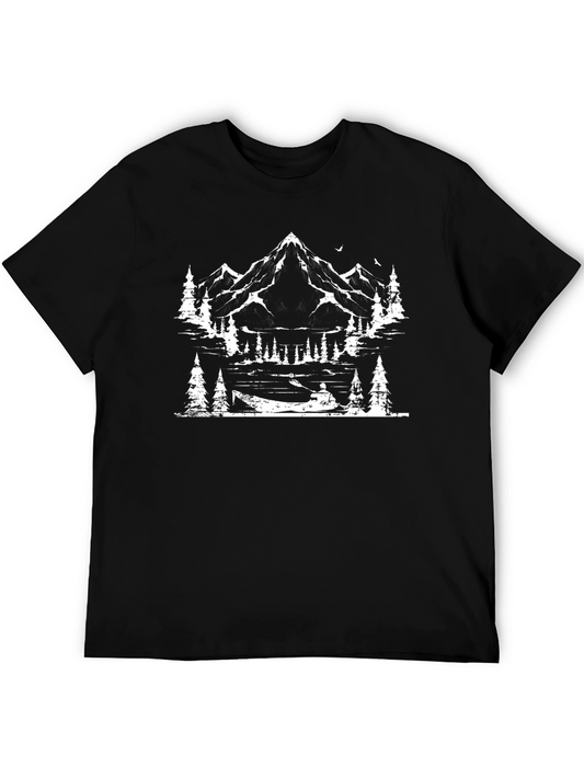 Mountain Lake Graphic Tee - Black