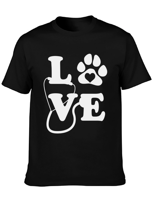 Vet Tech Love Paw Print T-Shirt
