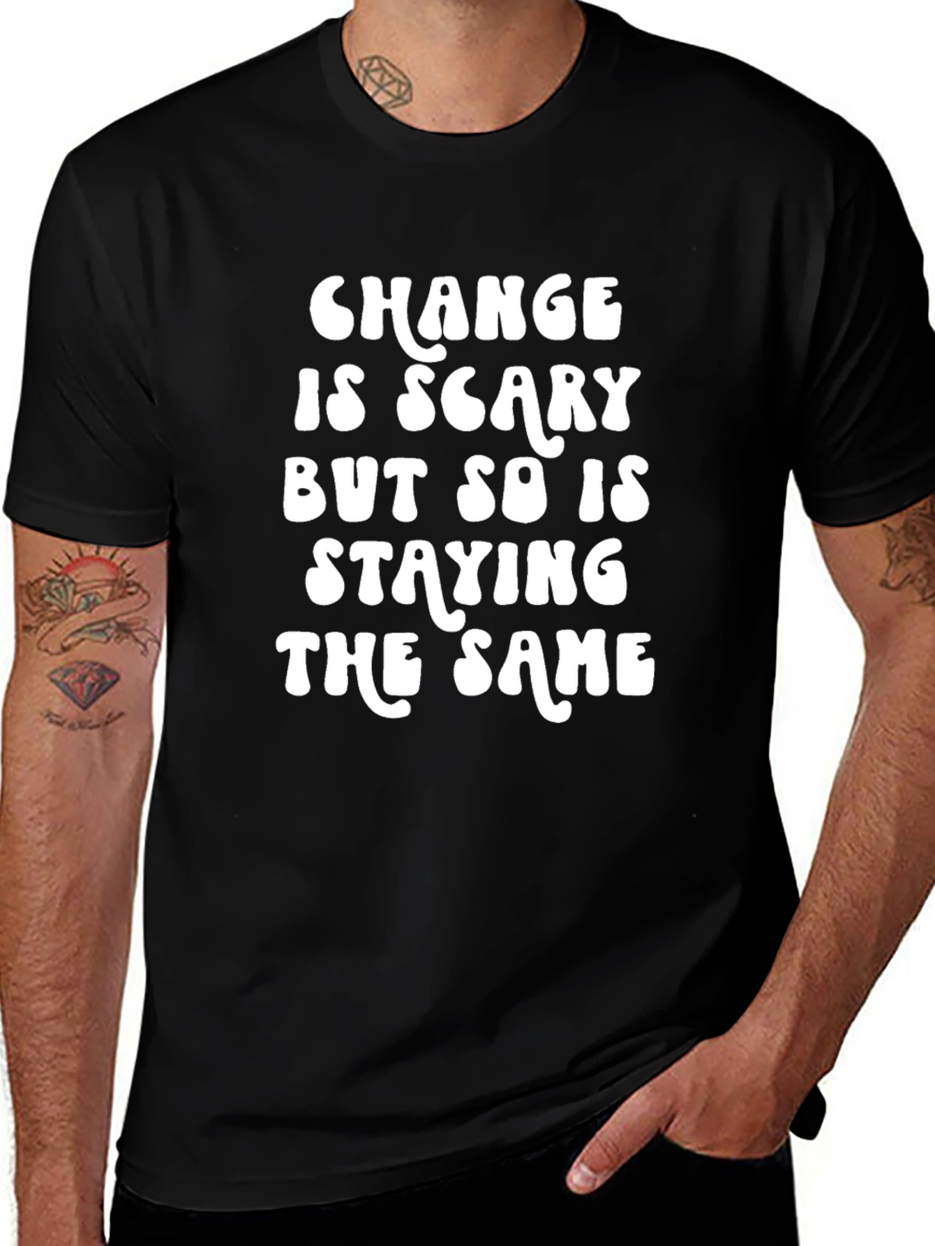 Change Is Scary Graphic T-Shirt - Black