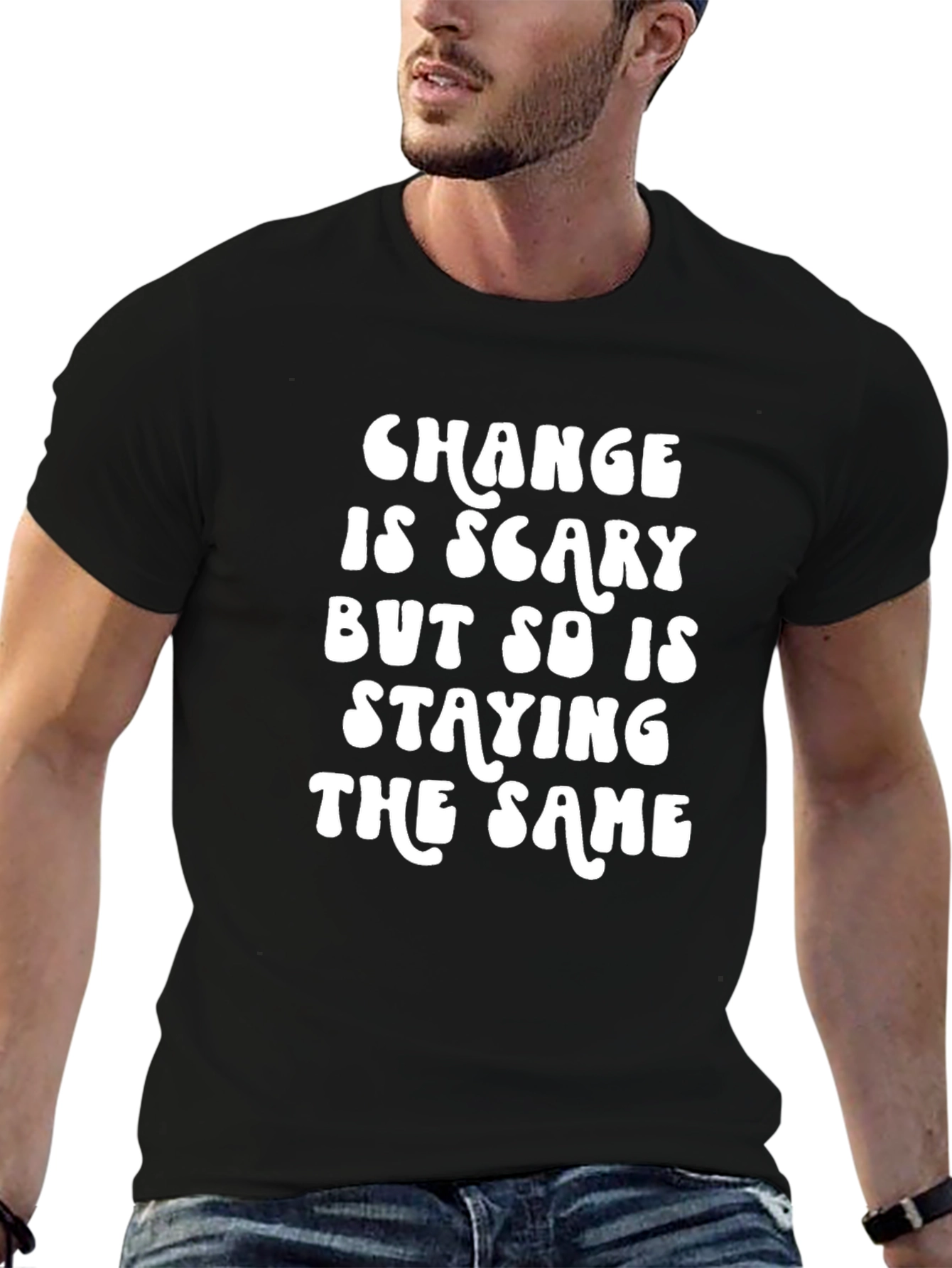 Change Is Scary Graphic T-Shirt - Black