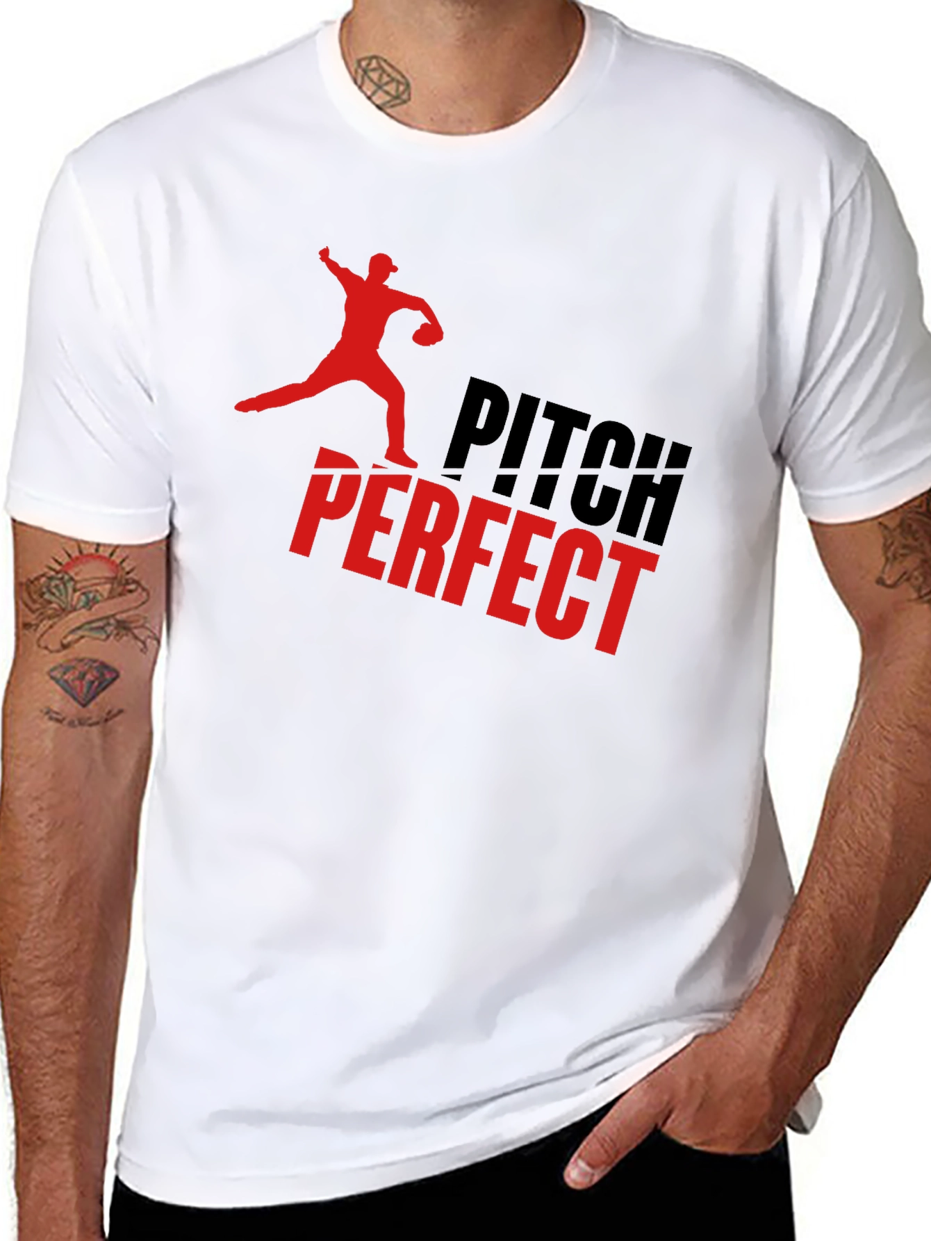 Pitch Perfect Graphic Tee - Baseball Fan T-Shirt