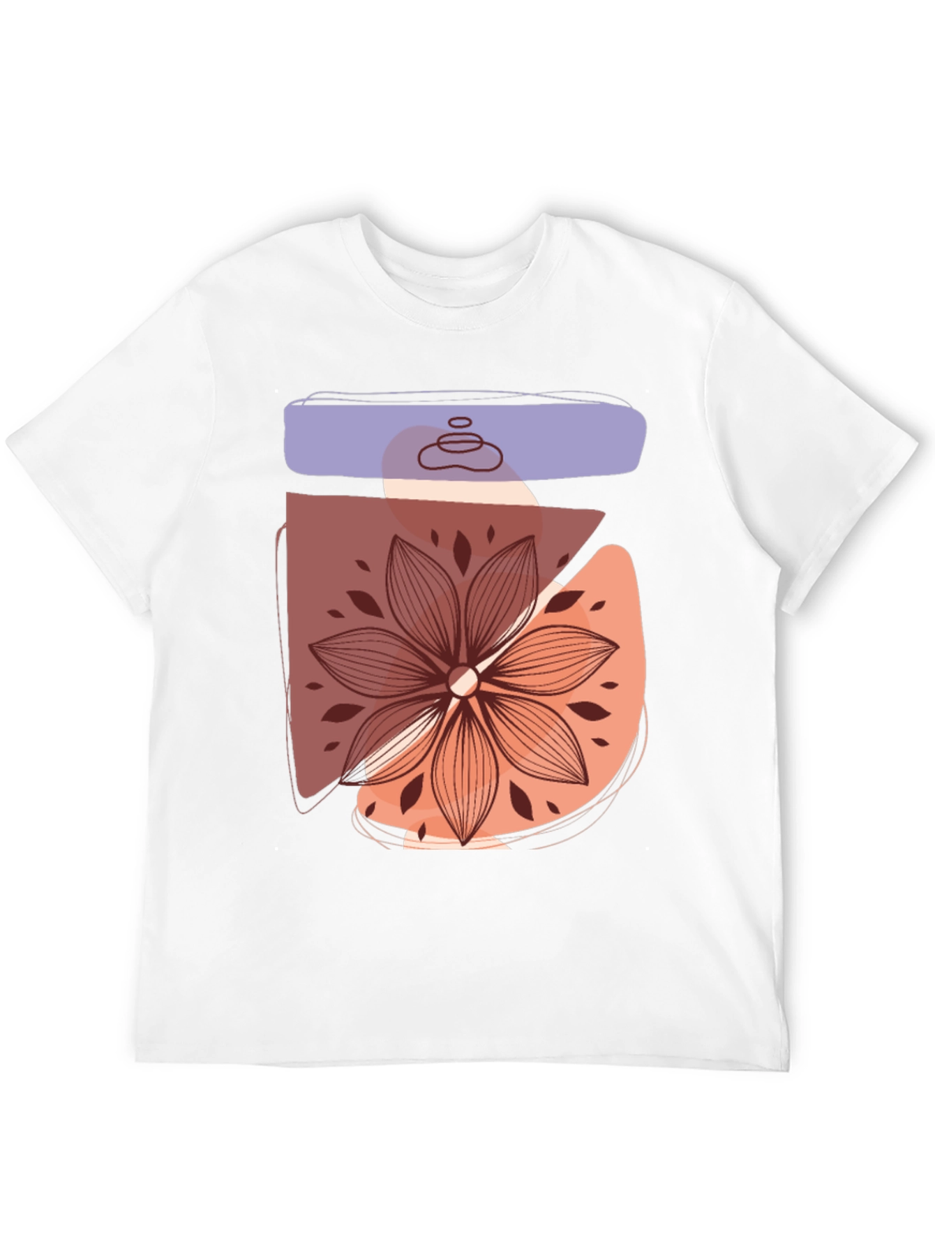 Abstract Floral Graphic Tee - Trendy Casual Shirt