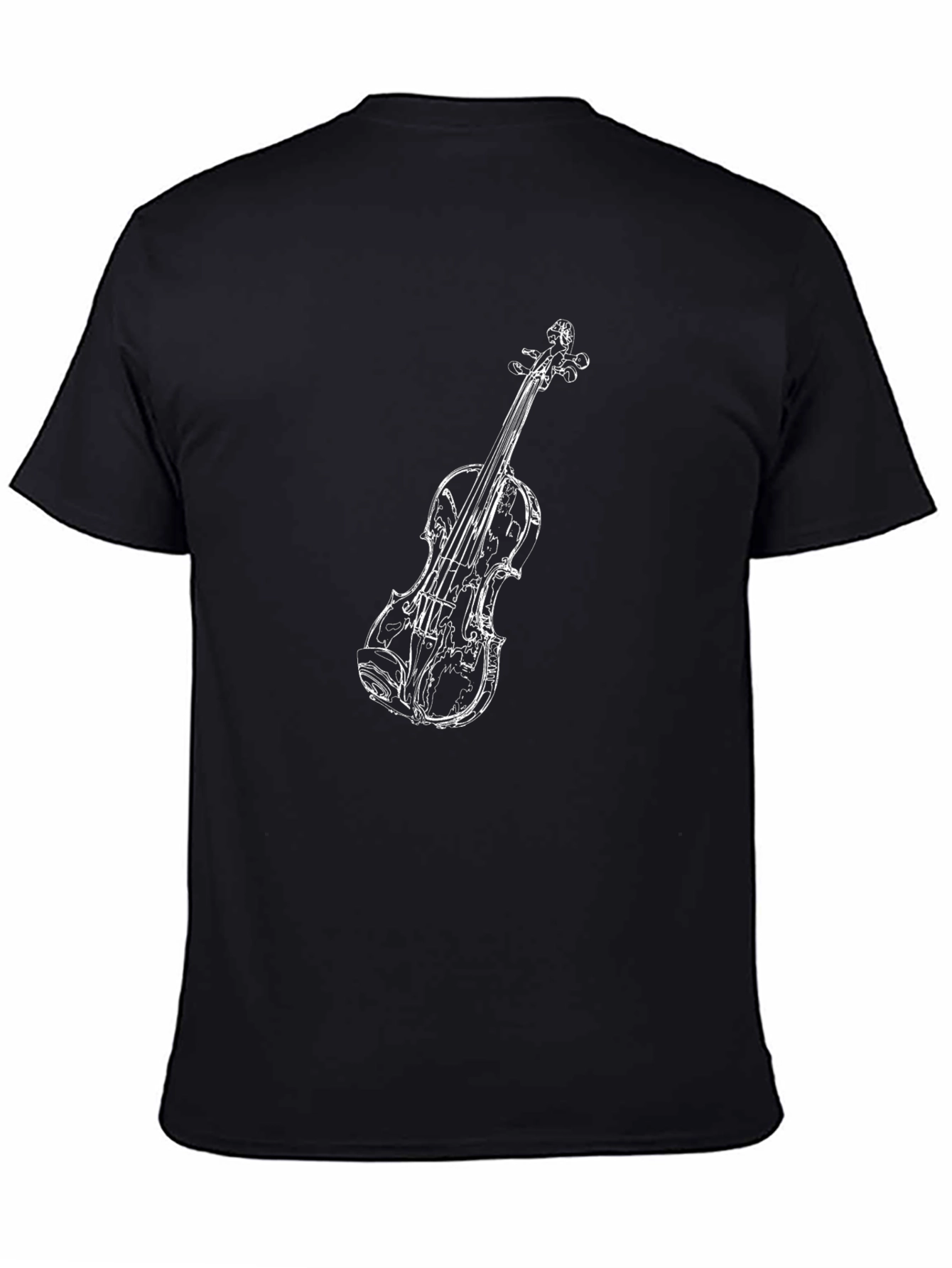 Violin Graphic Black T-Shirt - Music Lover Tee