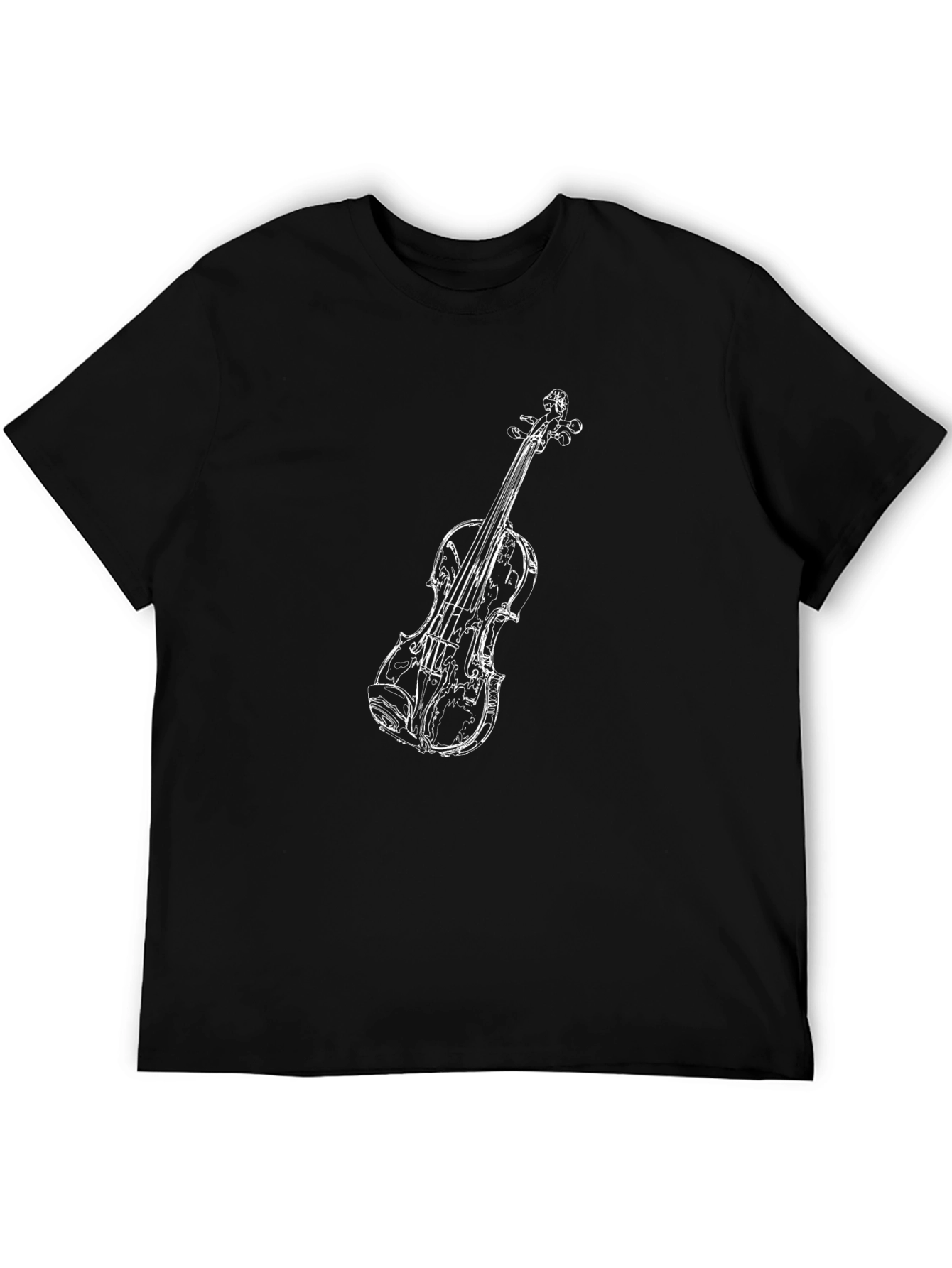 Violin Graphic Black T-Shirt - Music Lover Tee