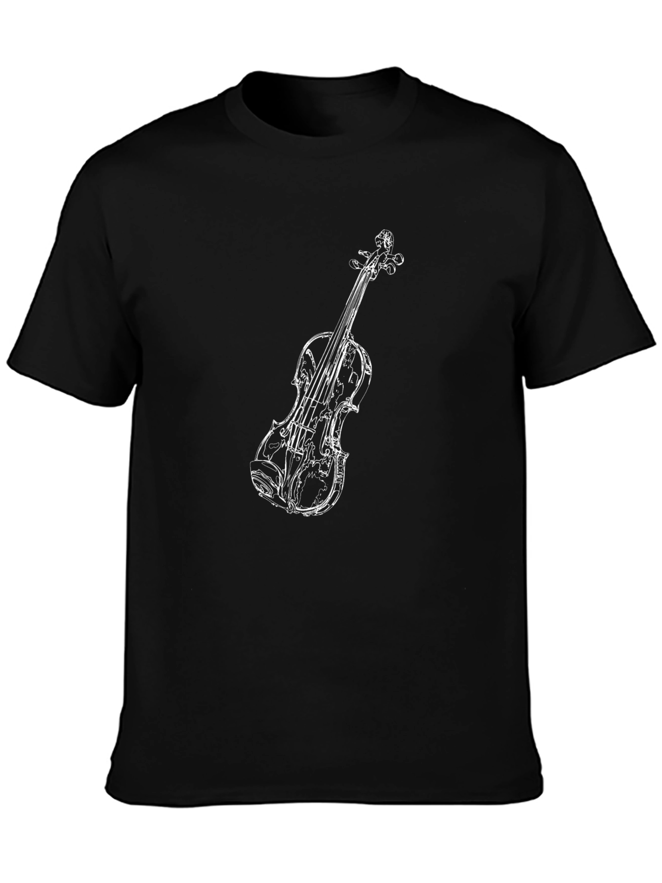 Violin Graphic Black T-Shirt - Music Lover Tee