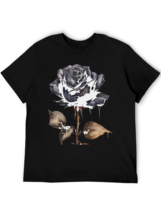 Black Rose Graphic T-Shirt - Unique Artistic Design