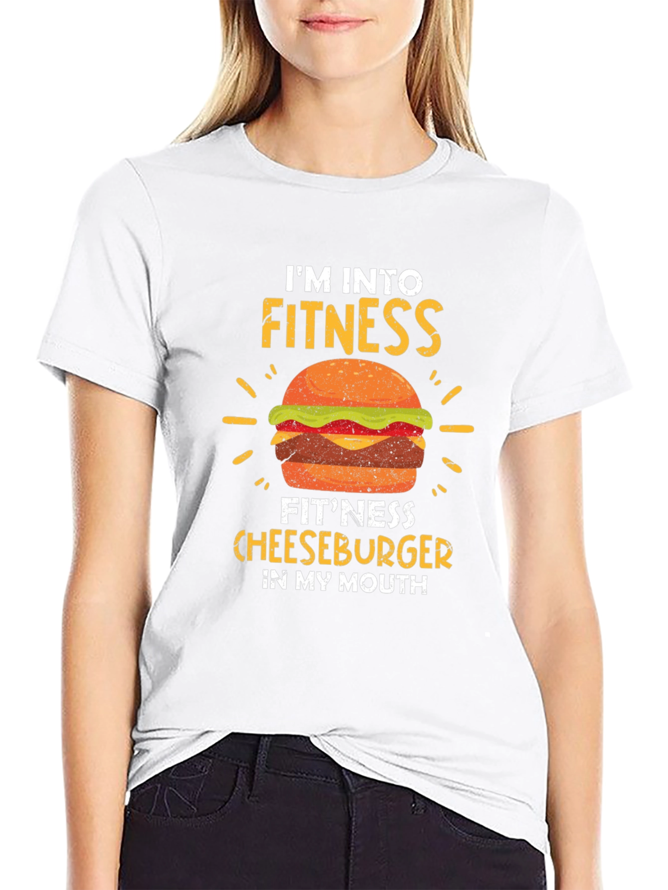 Fitness Cheeseburger Graphic T-Shirt