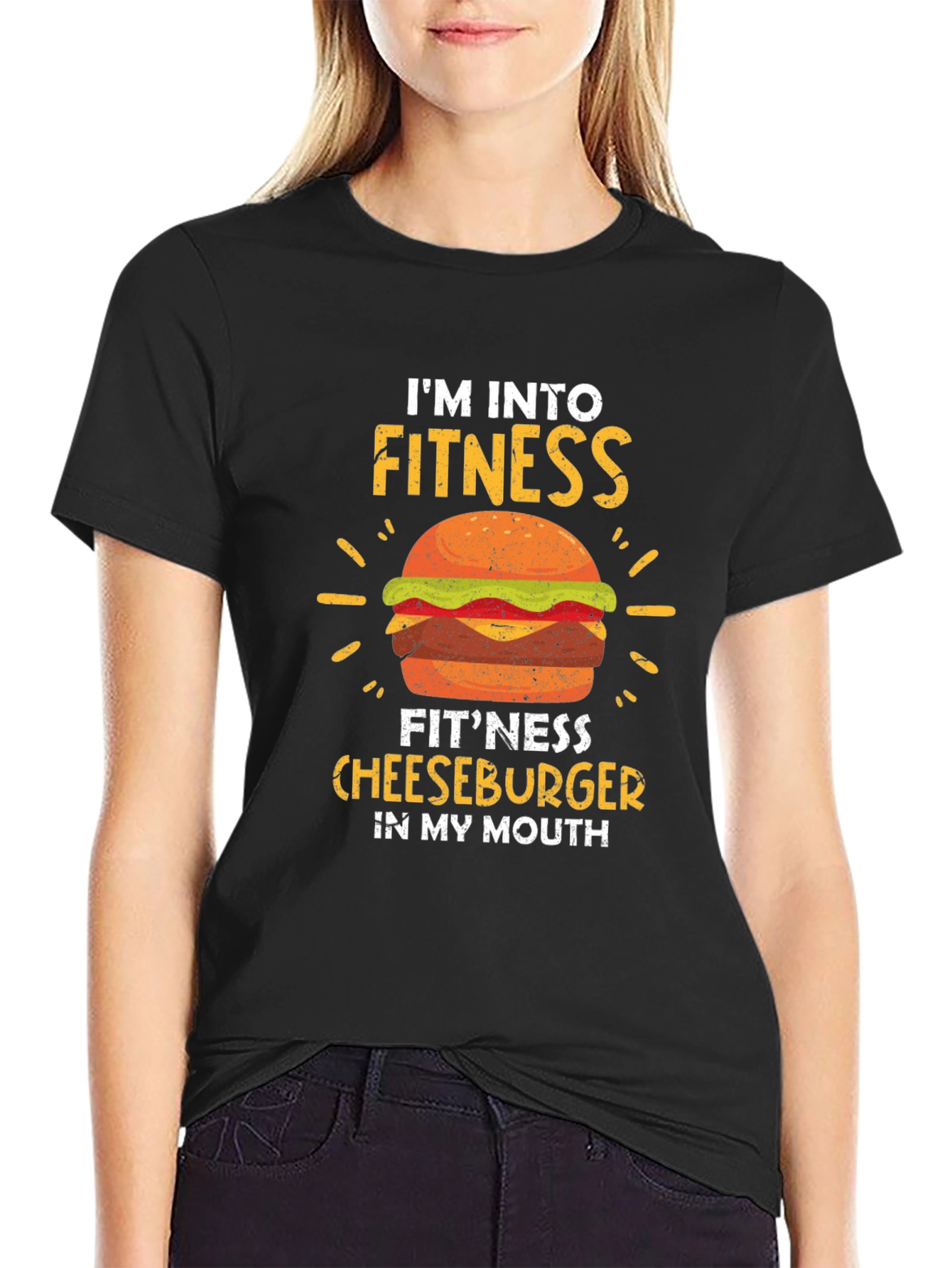 Fitness Cheeseburger Graphic T-Shirt