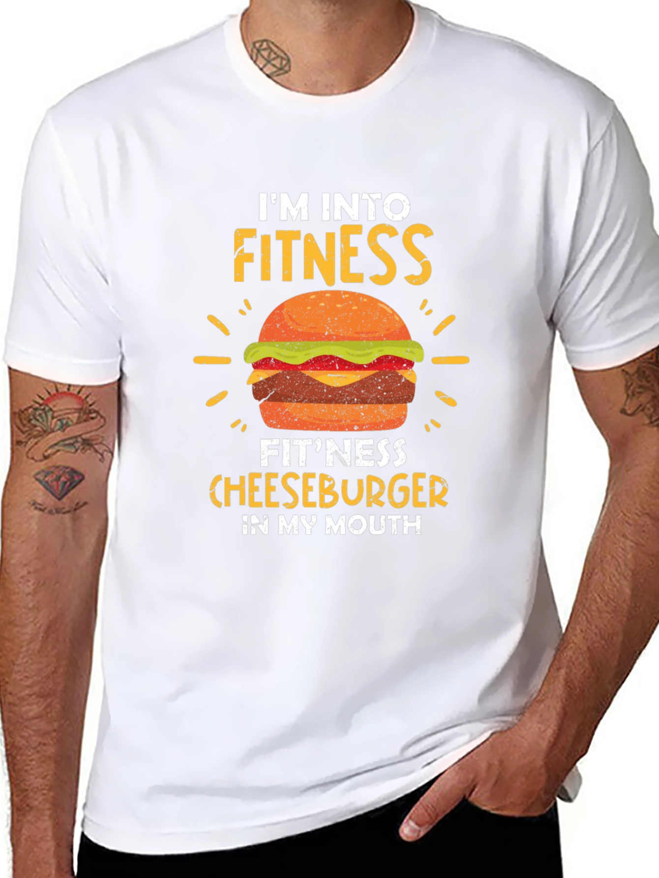 Fitness Cheeseburger Graphic T-Shirt