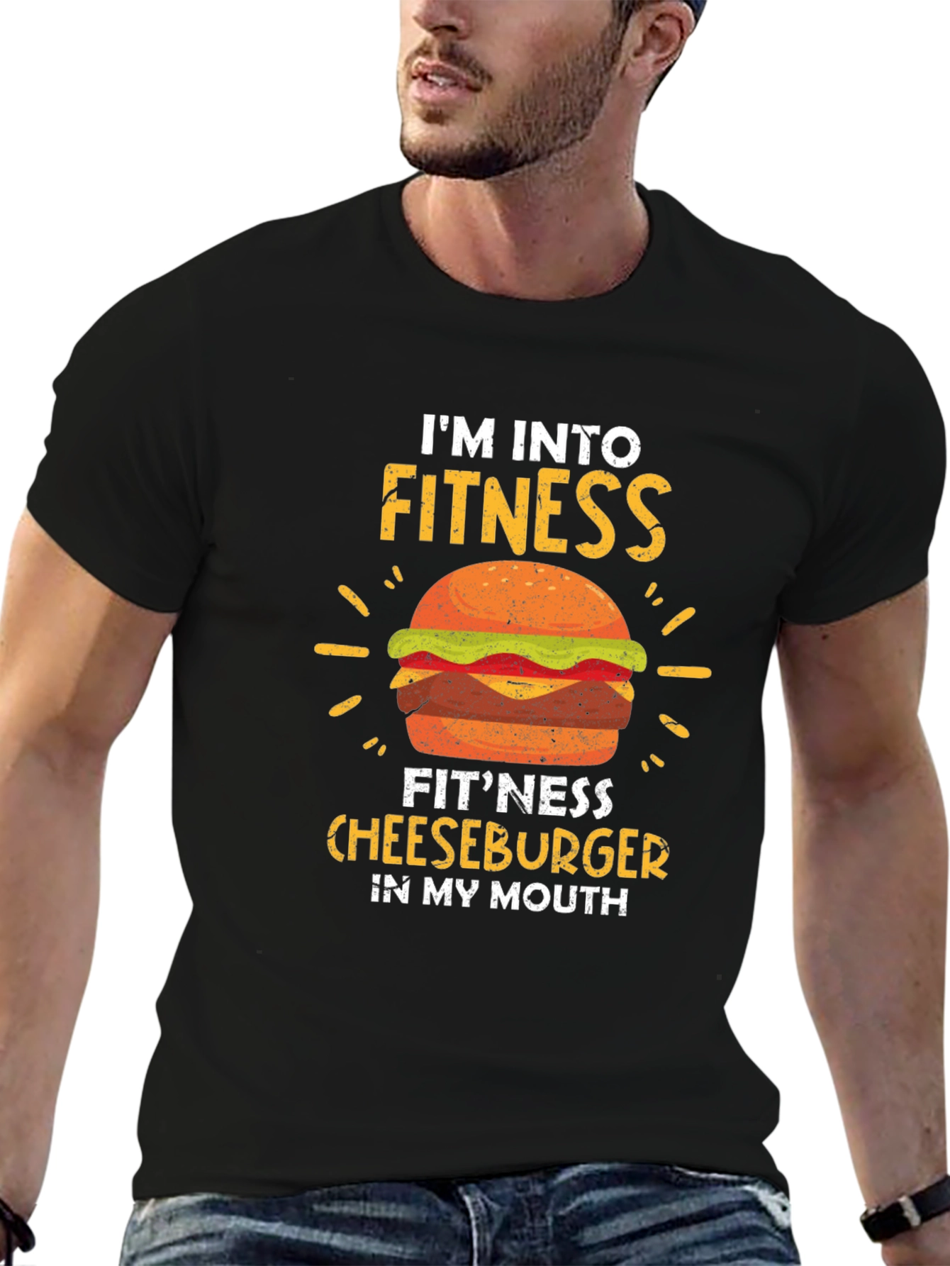 Fitness Cheeseburger Graphic T-Shirt
