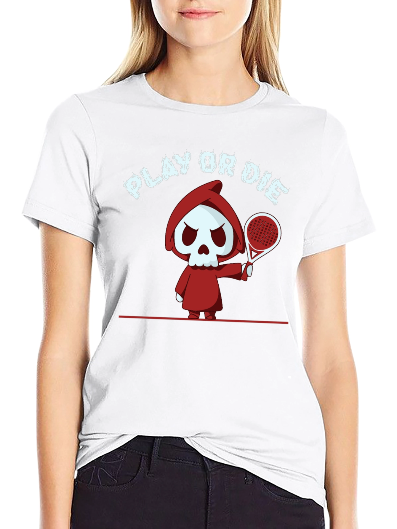 Play or Die T-Shirt - Grim Reaper Tennis