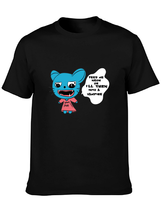 Vampire Cat Graphic T-Shirt - Feed Me!