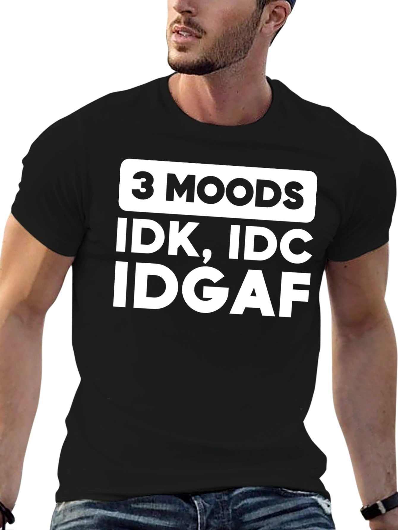 Funny 3 Moods Graphic T-Shirt