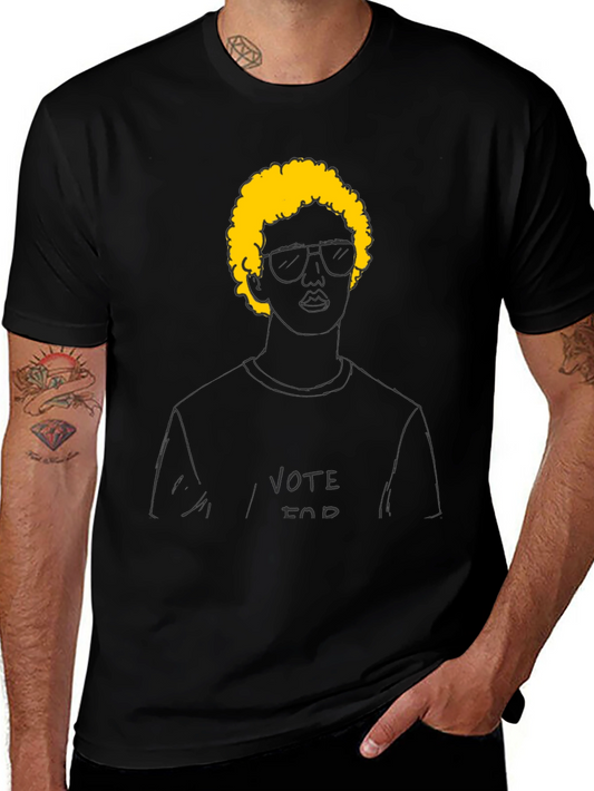 Vote For Doodle T-Shirt - Black Cotton Tee